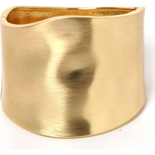 Wide Bangles Minimalist Alloy Gold Color Bracelets For Women Accessories Fashion Jewellery Engagement Party Gift 2020