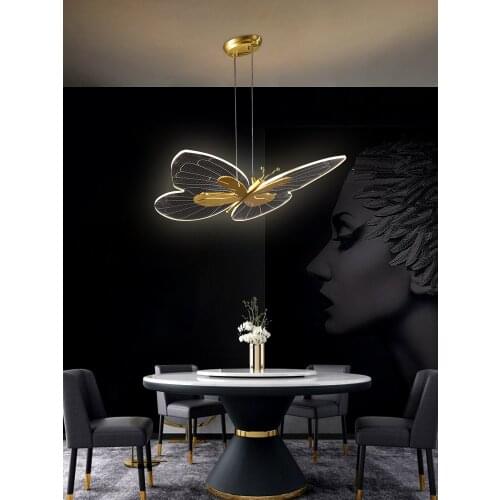 Modern Minimalist Pendant Lights Living Room Dining Room Creative Bedroom Aisle Corridor Study Room LED All Copper Hanging Lamp