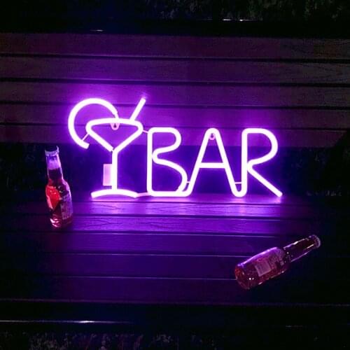 LED BABR Neon Light Sign for Bar Party Style Snack Shop Decor Letter Neon Lamp Tube Christmas Wall Decor with Remote Control