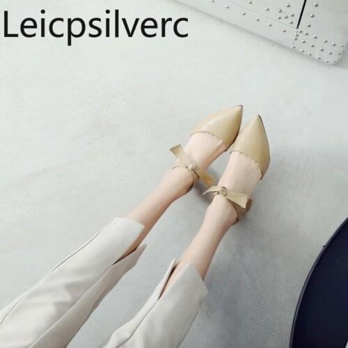 Pumps Spring and autumn new style Elastic band Pointed Shallow mouth Thick heel mid heel Womens Single shoes plus size 32-46