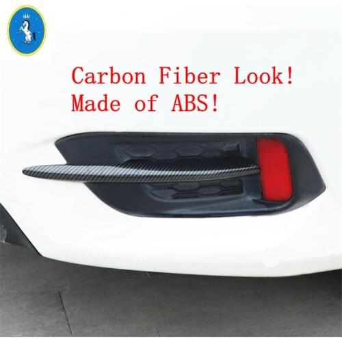 Yimaautotrims Auto Accessory Rear Tail Fog Lights Lamp Eyebrow Eyelid Cover Trim 2 Pcs Fit For Honda Civic 2016 2017 2018 Sedan