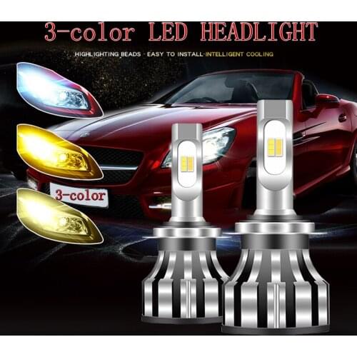 2Pcs H4 LED H7 H11 H1 Headlight Bulbs 3Color For Car D2S D2H 881 9005 9006 HB3 H3 Auto Headlamp Kit 3000K 4300K 6000K fog lights