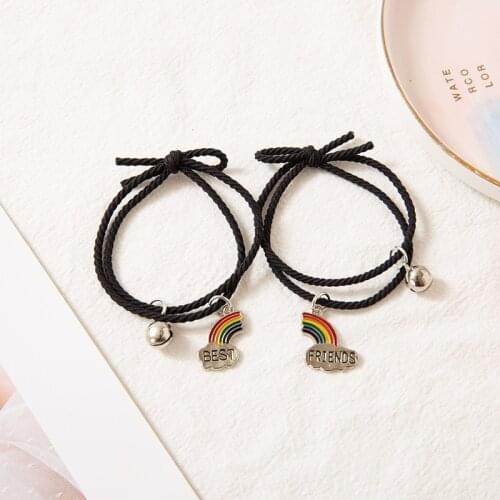 2 Pcs/lots Rainbow Best Friend Bracelet Adjustable Friendship Couple Bracelet Gift Hand Bracelet Wholesale Dropshipping