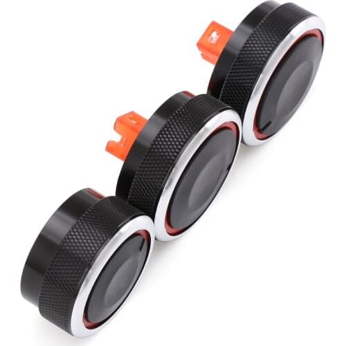 3pcs/set Car AC Knob Air Conditioning heat control Switch knob Aluminum alloy accessory suitable For Hyundai Verna 2010-2016