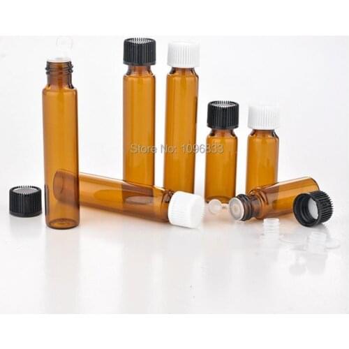 5ML 10ML Brown Glass Bottle Amber Glass Vial 5CC 10CC Essential Oil Refillable Bottles Cosmetic Sample Packing Bottle 100pcs/Lot