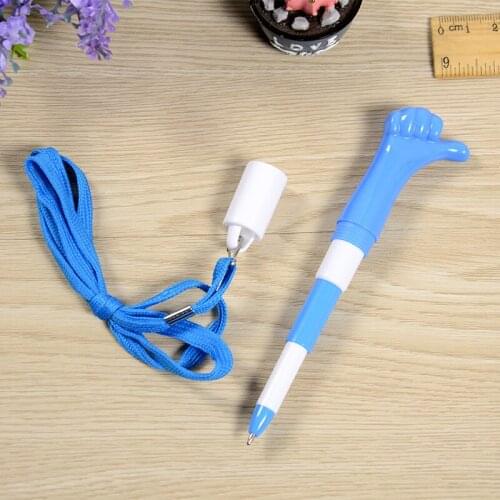 500 PCS Rope pen gesture thumb ballpoint neck hanging advertising publicity ballpoint pen logo Stationery office supplies