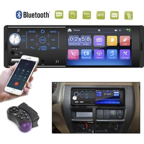 7Colors Backlight Car DVD Player MP3 MP5 Audio Radio 4.1" Touch Screen 1Din Stereo Steering Wheel Control Automotive Accessories