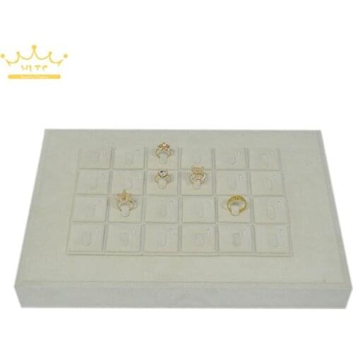 Free Shipping Fashion Jewelry Display Velvet Rings Tray 35*25cm Organizer Storage Holder Case Box 3 Colors