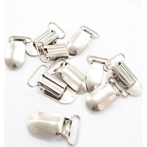Chenkai 50PCS/LOT 20mm Metal Clips Baby Dummy Pacifier Holders Soothing Suspender Teething Accessories For Making Jewelry Gift