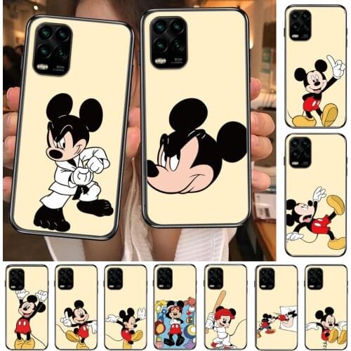 Disney Cute Mouse Mickey cartoon Phone Case For XiaoMi Redmi Note 10 9S 8 7 6 5 A Pro T Y1 Anime Black Cover Silicone Back Pre