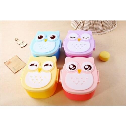 Hot sale Cute Cartoon Owl Lunch Box Food Container Storage Box Portable Kids Student Lunch Box Bento Box With Compartments Case