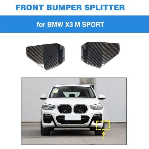 Front Bumper Lip For BMW X3 M-SPORT 2018 - 2019 Front Bumper Lip Splitters Carbon Fiber