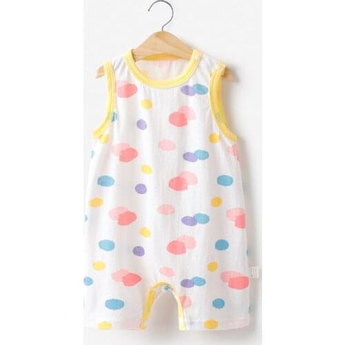 Summer Toddler Girls Clothes One Piece Baby Clothing Sleeveless Romper Colorful Printed Body Suits Newborn Boy Girls Cotton Suit