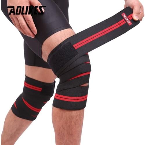 AOLIKES 1PCS 2M*8CM Fitness Pressurized Straps Gym Weight Lifting Leg Knee Compression Training Wraps Elastic Bandages