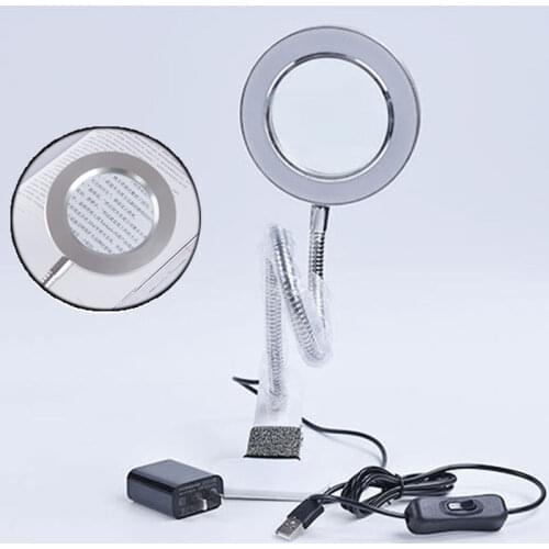 8X Magnifier Tattoo Lamp With Clamp USB Cold Light LED Eyebrow Makeup Eyelash Extension Illuminator Equipment For Beauty Salon