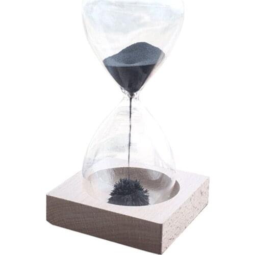 Magnetic Hourglass Timer Home Craft Decoration Stress Reliever Brain Game Creative Crystal Hourglass