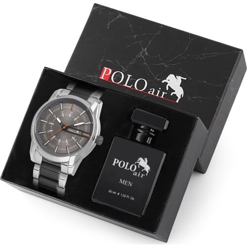 Polo Air Mens Wrist Watch And Perfume Set Gift Box Kombin pl-0478E