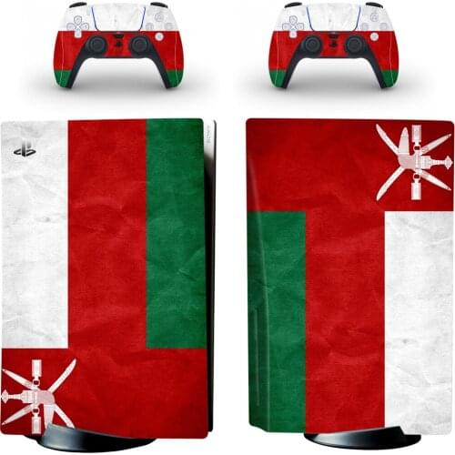 Oman Flag PS5 Standard Disc Edition Skin Sticker Decal Cover for PlayStation 5 Console and 2 Controllers PS5 Skin Sticker