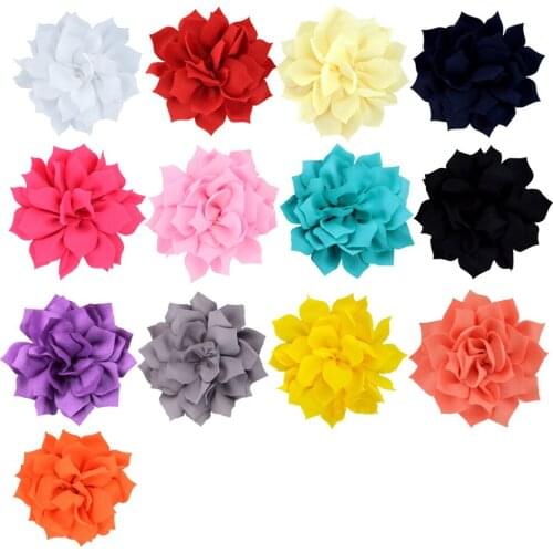 Nishine 5pcs/lot Fabric Lotus Flower for Kids Women DIY Headwear Boutique Hair Flower Party Decoration Accessories