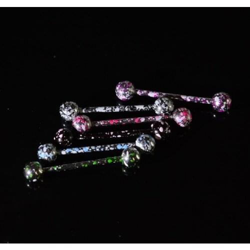 2020 New 2Pcs 1.6x18x5mm Surgical Steel Tongue piercings Straight Tongue ring Bars Tragus Cartilage Earring Body Jewelrys