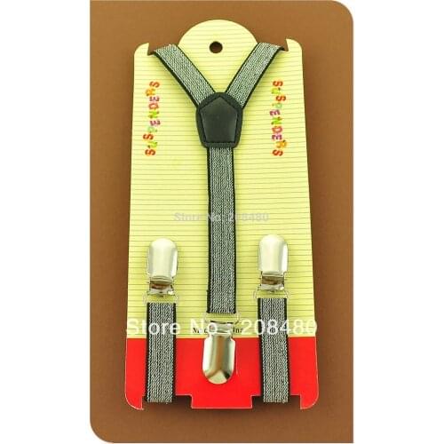 New KIDS Suspenders 1.5cm wide "Silver Glitter" CHILDREN/ BOYS/GIRLS Suspender Elastic Braces Slim Suspenders Free shipping