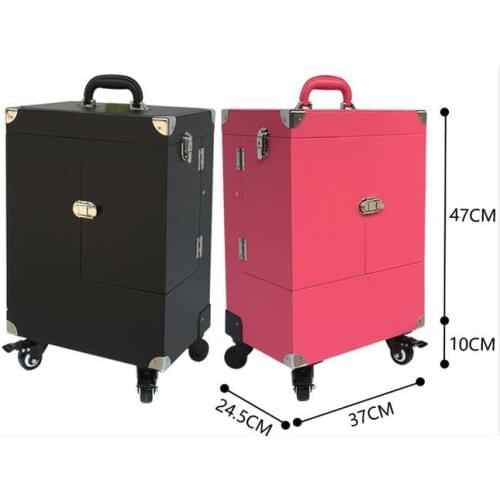 Professional multi-trolley beauty case munsu box semi-permanent makeup beauty makeup kit Caster large capacity