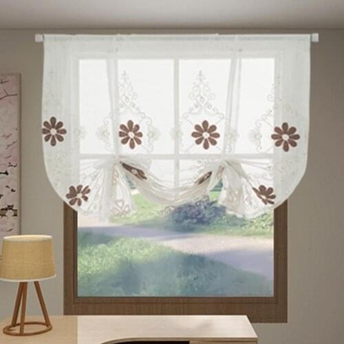 Sheer Curtain Decorative Beautiful Polyester Embroidery Flower Window Tulle Drape for Home curtain for kids room children