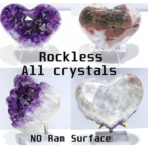 Rare Magic Stone Natural Agate Amethyst Geode Quartz Cluster Love Heart Mica Ore Original Crystal Decor Wholesale Gift