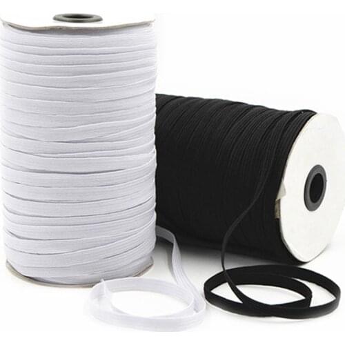 120 Yards/70 Yards Elastic Bands For Clothes 3mm/5mm/7mm/9mm Rubber Elastic Cord Band Garment Sewing Accessories Black White