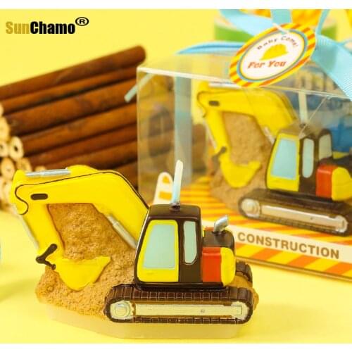 Children Birthday Party Candles Excavating Machinery Candles Gifts For Children Wedding Decoration Scented Candle DIY Cake Decor