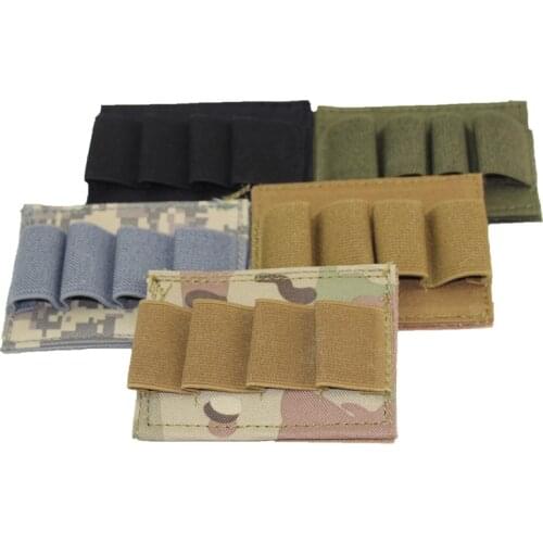 Tactical Buttstock 12 Gauge 4 Rounds Ammo Carrier Pouches Holder Shotgun Shell Cartridges Bag Airsoft Combat Hunting Accessoreis