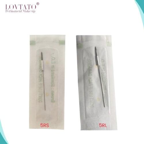 5RL 5RS Tattoo Needle R5 Disposable Sterilized Permanent Makeup Needles 0.35MM x 50MM Eyebrow Machine Round 5 Agulha PMU Agujas
