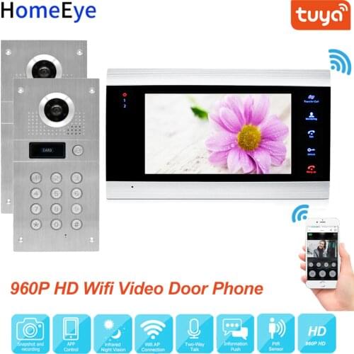 TuyaSmart App Remote Control WiFi IP Video Door Phone Video Intercom Access Control System Motion Detection Code Keypad RFID 2-1