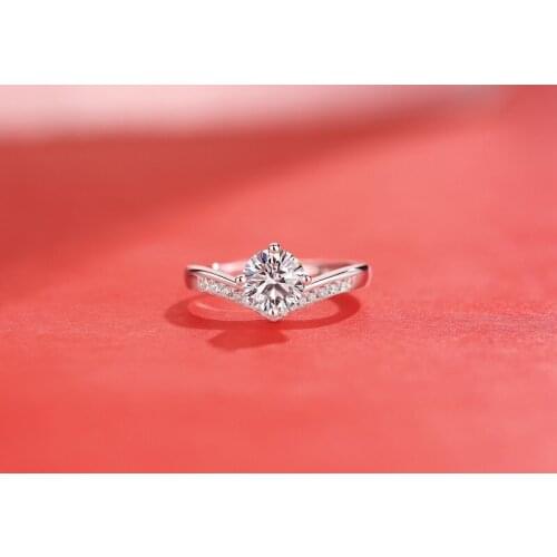 Yulaili Trendy Ring V Letter Design 1ct Ring for Women Wedding Party Anniversary Jewelry Free Shipping