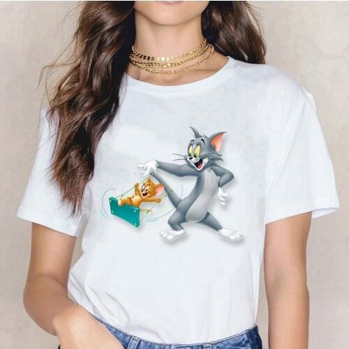 Kpop Women Harajuku Clothing Short Sleeves Goth T-shirts Kawaii Ladies Cartoon Graphics Top Tees Vintage Female Cool Streetwear