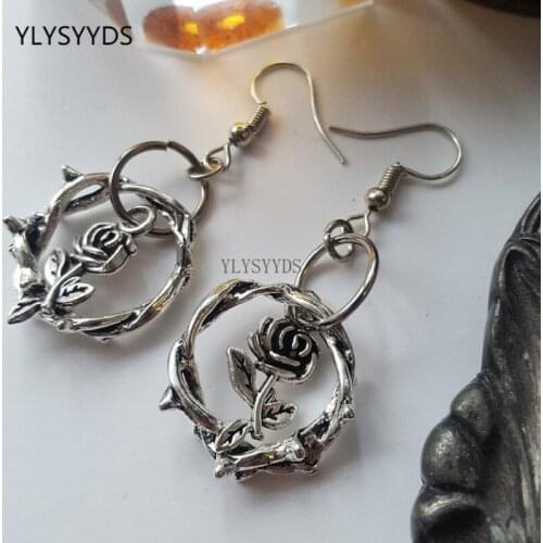 Goth Thorns and Roses Witch Earrings Witch Alternative Gothic Medieval Statement Jewelry and Beautiful Fashion Women Gift