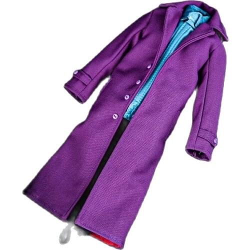 1/6 Joker Purple Coat Male Clown Clothes Model Model Fit 12'' Inch Soldier Action Figure Dolls In Stock