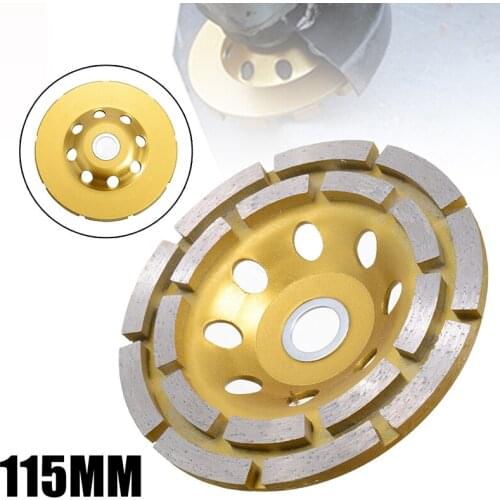 1pc 115mm Double Row Diamond Bowl Cup Grinding Wheel Disc Diamond Coating Concrete Grinder Disc Granite Stone Ceramics Tools