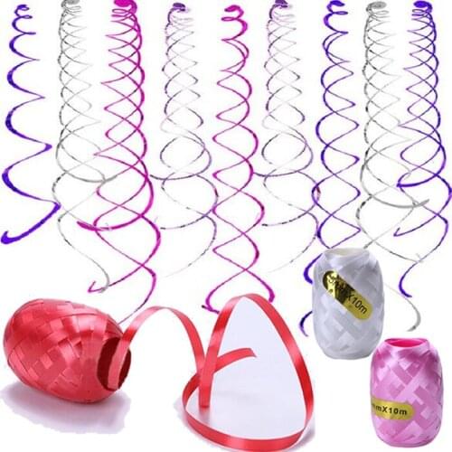 10meter/pc Balloons Ribbons Laser Ribbon Wedding Birthday Baby Shower Party Decoration DIY Accessories