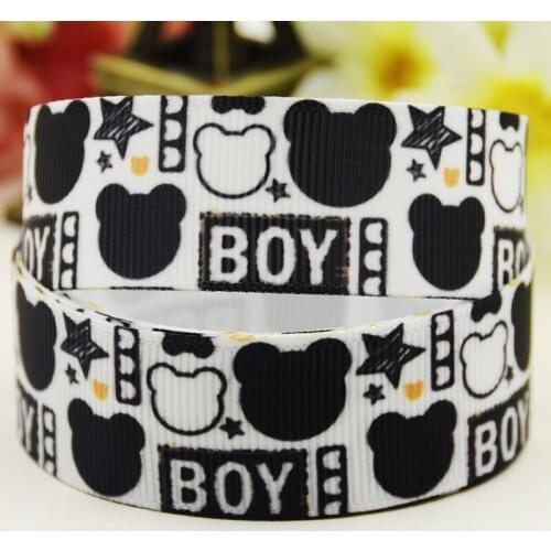 22mm 25mm 38mm 75mm Bear Cartoon pattern printed Grosgrain Ribbon party decoration 10 Yards X-04220