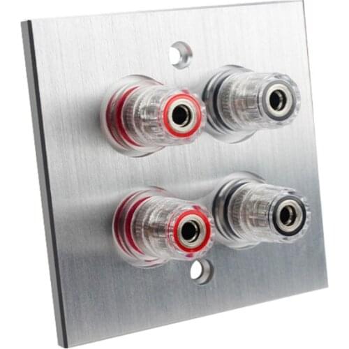 28EA Connector Banana Wall Plate Banana Plug Binding Post Wall Plate in Aluminum Alloy for Speakers Home Theater