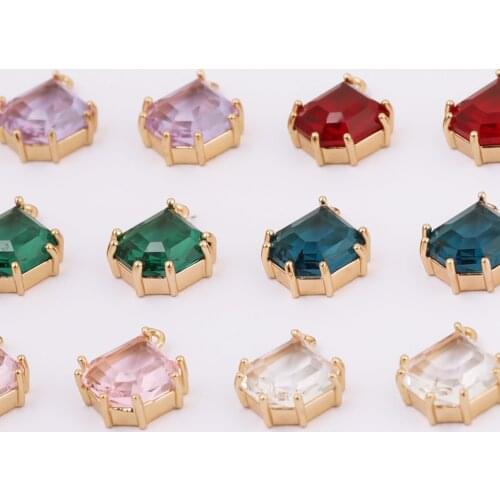 WHSOK 50Pcs 12*16MM Jewelry Accessories/Rhombus Shape/Jewelry Finding & Components/DIY Earrings Making/Crystal Pendant/Hand Made