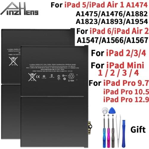 PINZHENG Tablet Battery For iPad 5 Air 1 A1474 A1475 A1893 For iPad 6 Air 2 A1566 A1567 1 Mini 2 3 4 Pro 9.7 10.5 12.9 Battery