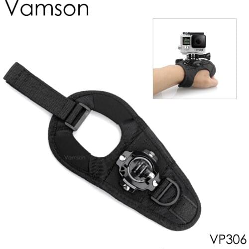 Vamson for Go Pro Hero 6 Accessories 360 Degree Rotation Hand Strap Wrist Mount for Gopro 6 5 4 3+ 3 2 1 Action Camera VP306