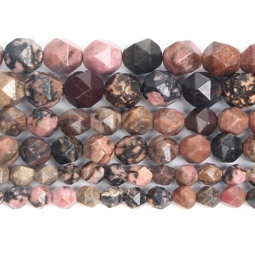 Big Faceted Natural Stone Beads Rhodochrosite Round Beads For Jewelry Making DIY Bracelets Earring Accessories 6/8/10MM