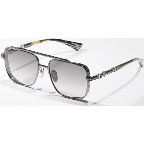 New Style High Quality Titanium Large Oversize Frame Vintage Sunglasses Mens Square Womens Retro Glass