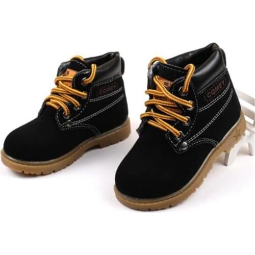 New Boys Girls Fashion Ankle Boots Waterproof Snow Boot For Children Kids PU Leather Non-slip Short Botas Wholesale