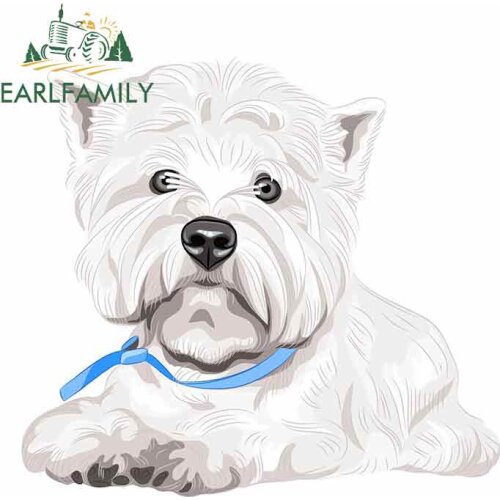 EARLFAMILY 13cm x 11.9cm West Highland Terrier Dog Sticker Car Bike iPad Laptop Helmet Westie Funny Animal Car Stickers