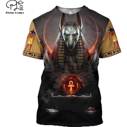 Horus Ancient Horus tees Egyptian God Eye of Egypt Pharaoh Anubis face 3d Print T-shirt Men/Women Unisex Streetwear tops S-7