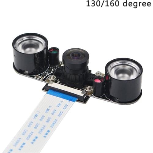 5MP Raspberry Pi 4 Model B Camera Fisheye 130 160 Degree Camera V5647 Night Vision Focal Adjustable Webcam Camera for RPI 4/3/2